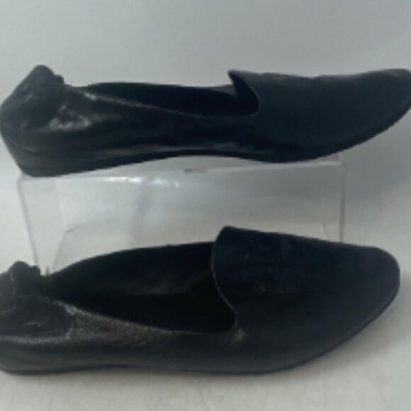 Tory Burch Womens Black Leather Formal Round Toe Slip-On Flat Slippers Size 10 - Picture 7 of 8